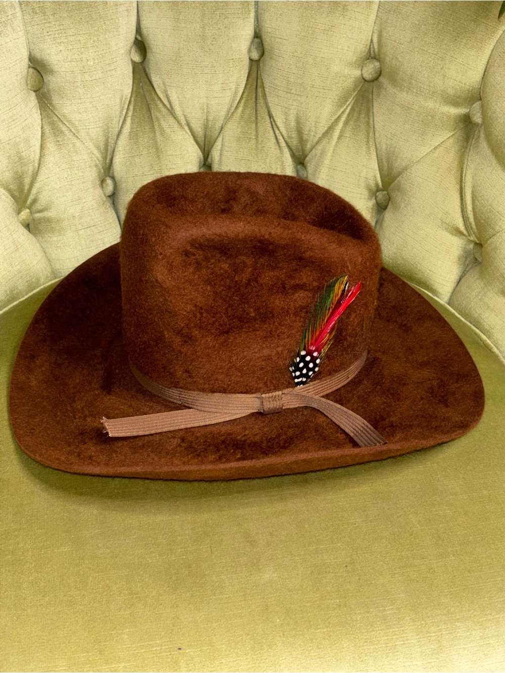 Morgan Custom Women 5X Long Hair Beaver brown cowboy hat US 6 5/8 - Picture 3 of 10